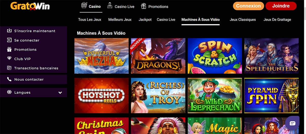 image de présentation machines a sous du casino en ligne gratowin