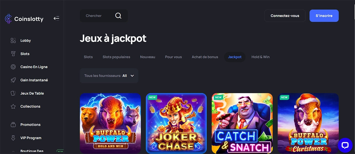 image de présentation jeux jackpot du casino en ligne Coinslotty