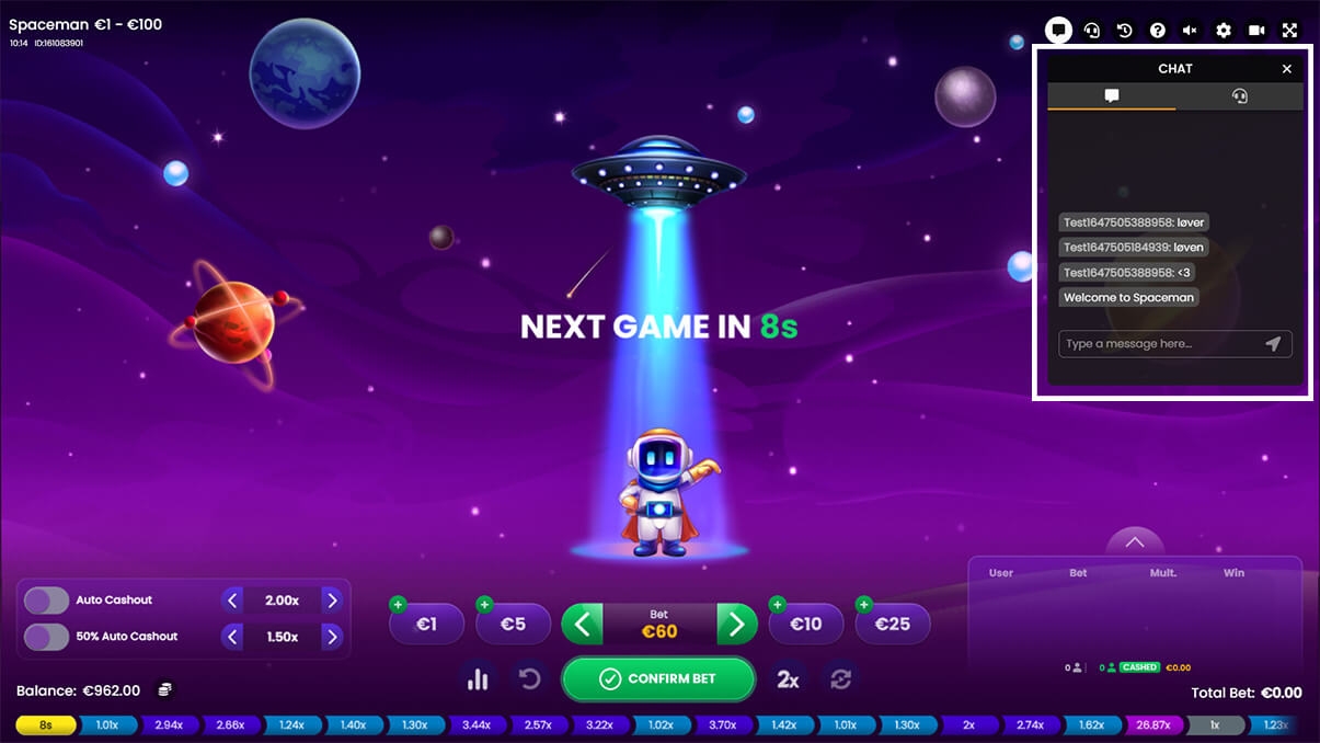 image de présentation chat en ligne du mini-jeu Spaceman
