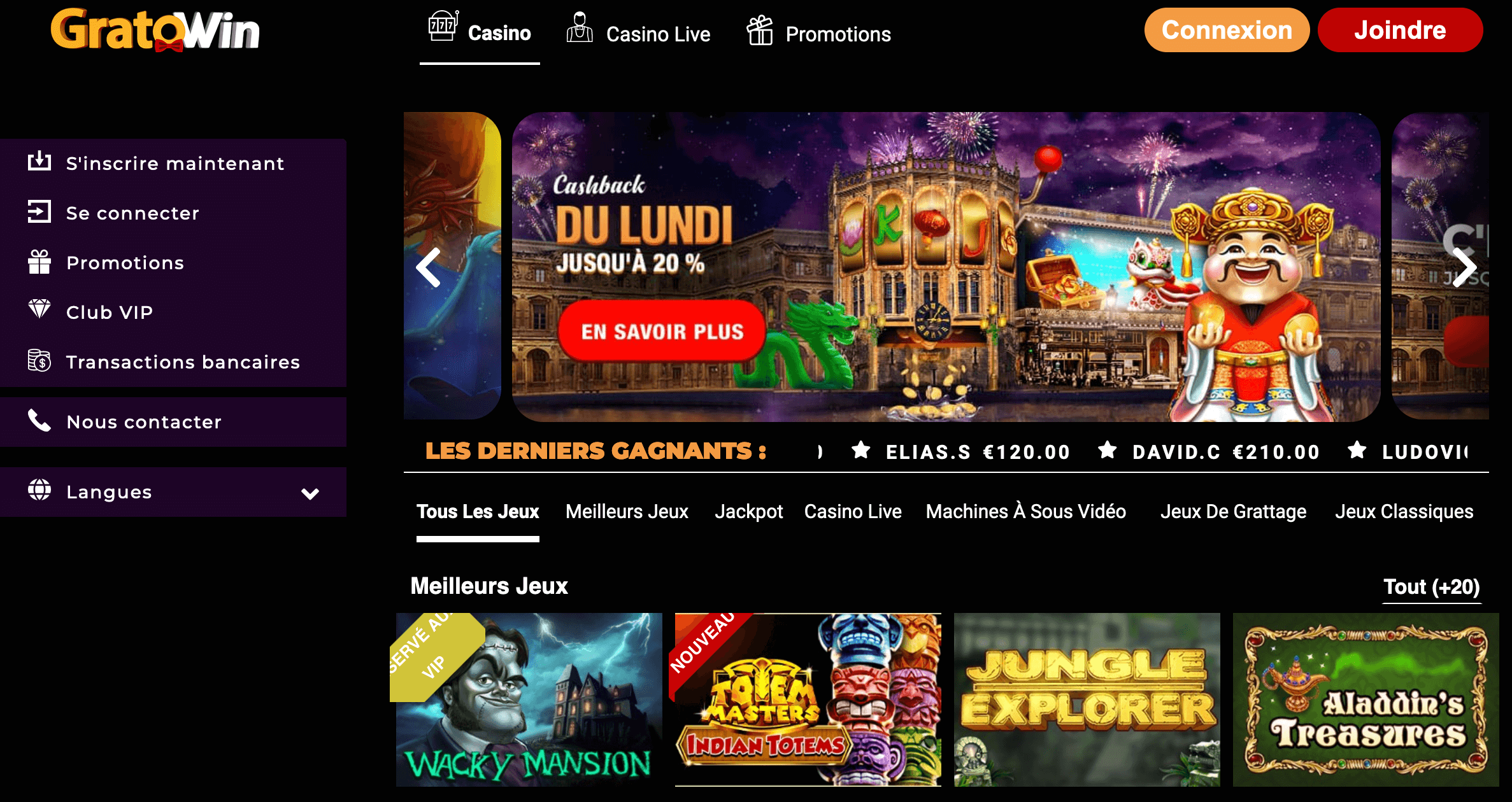 image de présentation du casino en ligne gratowin