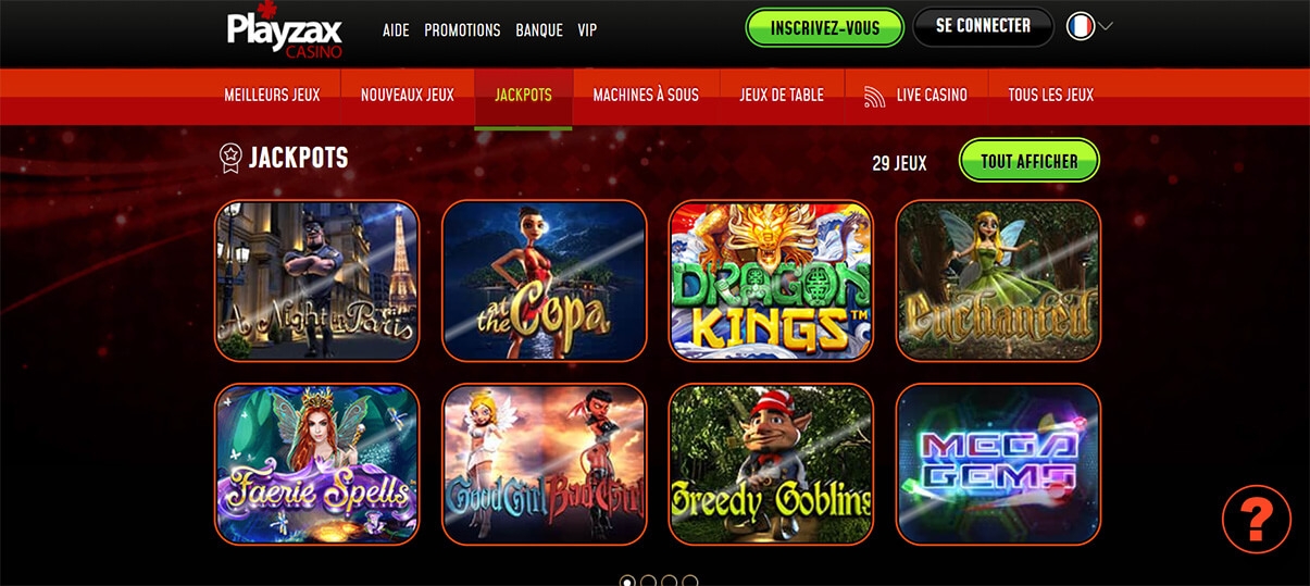 image de présentation jackpot du casino Playzax