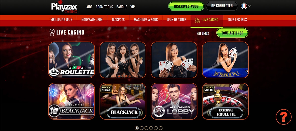 image de présentation jeux live du casino Playzax